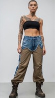 Redesign re design spodnie brąz country jeans destroyed oversize l xl xxl