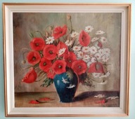 Stary Obraz olejny Maki