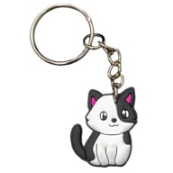 Brelok KOT Kotek SŁODKA Zawieszka DO KLUCZY Prezent Czarno Biały