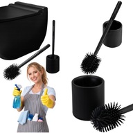 SZCZOTKA DO WC TOALETOWA SILIKONOWA CZARNA ANTYBAKTERYJNA DO ŁAZIENKI