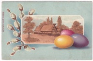Chaty Pisanki 1905r. LITOGRAFIA Tłoczona