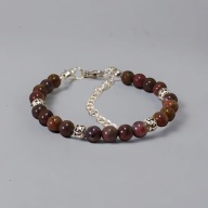 Jaspis..Subtelna bransoletka z pietersytu odmiany jaspisu