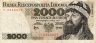 2000 zł. banknot PRL, Mieszko I, 1977r. Seria H