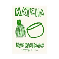 "Matcha Mornings" – Minimalistyczny Plakat dla Miłośników Herbaty