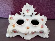 C.T CARL TIELSCH STARY PORCELANOWY KAŁAMARZ BOGATO ZDOBIONY XIX-WIEK