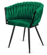 Krzesło Lugano welur zielony 1 szt.