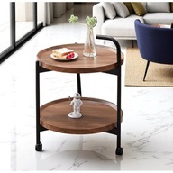 Stolik kawowy Ecarla okrągły 50 x 50 x 64cm Dąb brązowy