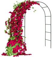 PERGOLA OGRODOWA METALOWA ŁUKOWA DO RÓŻ I PNĄCZ 240 CM Z KOTWAMI