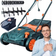 AERATOR WERTYKULATOR ELEKTRYCZNY 4W1 SZEROKI 32CM 2XWAŁKI 2800W DO TRAWNIKA