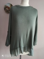 WŁOSKI SWETEREK z tkaniną rękaw pod. 38 /40