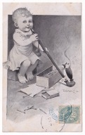 Dziecko Fajka fajczarz zapałki 1906r. F. Gareis
