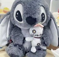 Miś Lilo i Stitch pluszowy 2W1 Duża szaro-czarna przytulanka do spania