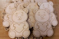 XXL Drewniany miś do ozdabiania miś ze sklejki Dzień Misia ozdoba dekoracja