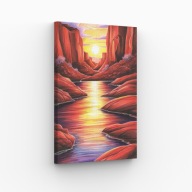 Obraz na Płótnie 40x70cm Czerwone klify w słońcu Pejzaż Natura Design Hit