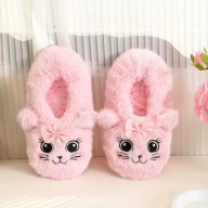 Kapcie zwierzaki ciepłe antypoślizgowe 29/30 motyw kotka różowe