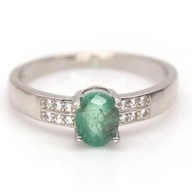 PERŚCIONEK Z NATURALNYM SZMARAGDEM