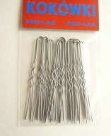 Szpilki do koka, kokówki srebrne 7,5 cm, 20 szt.