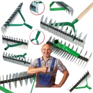 GRABIE AREATOR METALOWE DO LIŚCI CHWASTÓW ZIEMI METALOWE OGRODOWE 32X23CM