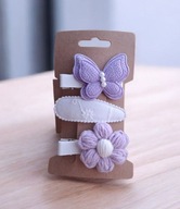 Spinki do włosów szydełkowy kwiatek 3 szt.