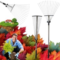 GRABIE DO LIŚCI TRAWY REGULOWANE RĄCZKA TELESKOP DRUCIANE SOLIDNE 160X52CM