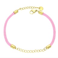 63271 Bransoletka złota stal chirurgiczna sznurek z łańcuszkiem