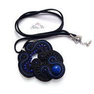 Naszyjnik Sutasz Czarny Ciemny Niebieski Soutache