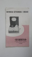 GRAMOFON ELEKTRYCZNY BAMBINO INSTRUKCJA UZYTKOWANIA I OBSLUGI