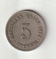 Niemcy-Cesarstwo 5 Pfennig 1912 F