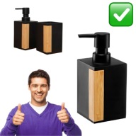 DOZOWNIK ŁAZIENKOWY DO MYDŁA PŁYNU CZARNY NA BLAT RĘCZNY 300ml POJEMNY