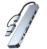 STACJA DOKUJĄCA 8W1 USB-C HUB AUDIO 3,5MM CZYTNIK MICRO SD