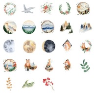 Lis - Las - Natura - NAKLEJKI Zestaw 45 sztuk