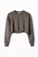 Brązowa krótka bluza ICIW cropped z bawełny oversize minimalistyczna M