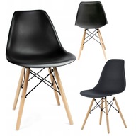 KRZESŁO DO KUCHN SKANDYNAWSKIE SALONU JADALNI STOŁU EVA CZARNE JUMIHOME