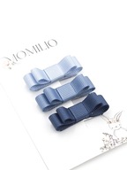 Momilio Spineczki do włosów niebieskie kokardki pierwsza spinka handmade