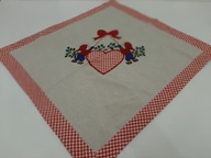 VINTAGE SERWETA SERWETKA PŁÓCIENNY SKANDYNAWSKI Julduk HAFTOWANA
