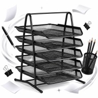 ELEGANCKI ORGANIZER NA BIURKO DO BIURA 5 METALOWYCH SZUFLADEK SIATKOWY