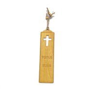 Zakładka religijna drewniana do Biblii 15x4cm, TOTUS TUUS, dewocjonalia