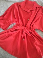 Czerwona koszula ściągana w pasie