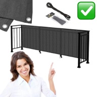 MATA OGRODOWA OSŁONA BALKONOWA 100 x 500cm NA BALKON MOCNY ANTRACYT LINAREM