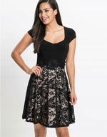 Tanio!_NOWA 269zł oryginalna czarna sukienka_KORONKOWA spódnica_halka 52/54