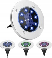 LAMPA SOLARNA OGRODOWA DYSK RGB KOLOR 8xLED 1SZT