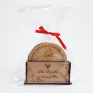 Podstawka podkładka pod kubek dzień dziadka w pudełku - imienne 4 szt