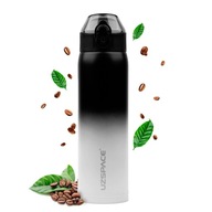 TERMOS BIDON KUBEK TERMICZNY BUTELKA NA KAWĘ HERBATĘ 500ML CZARNO-BIAŁY