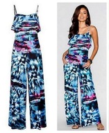 Kombinezon spodnium 34 XS wzory falbana hiszpanka carmen szerokie nogawki