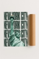 Plakat bez ramy 40x50cm New York City miasto USA noc panorama obraz
