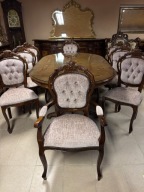 PIĘKNY zestaw STYLOWY WŁOSKI STÓŁ 8 KRZESEŁ stylowe rokoko ludwik Italy