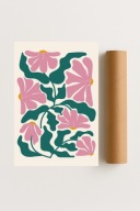 Plakat bez ramy 30x40cm Geometryczne Kwiaty Nowoczesny Wzór Abstracja Loft