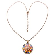 NASZYJNIK łańcuszek vintage złoto MANDALA wisiorek