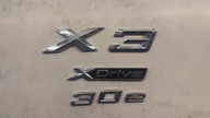 BMW X3 X-DRIVE 3,0E EMBLEMAT NA KLAPE BAGAZNIKA X3 G01