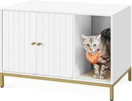 Szafka dla Kota Feandrea Kuweta Stolik RTV Złote Nogi 80x50cm Mata Sizal